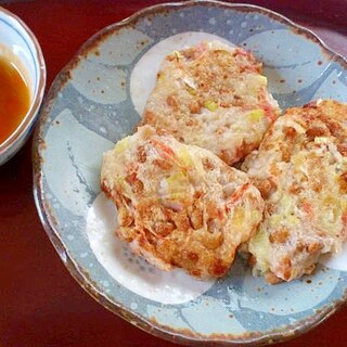 長芋と干しエビと納豆のお焼き